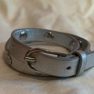 DOUBLE WRAP SILVER TORY BURCH BRACELET